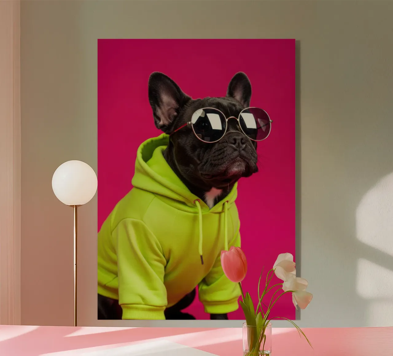 Bulldog francese plexiglass da Pawtrait Studio