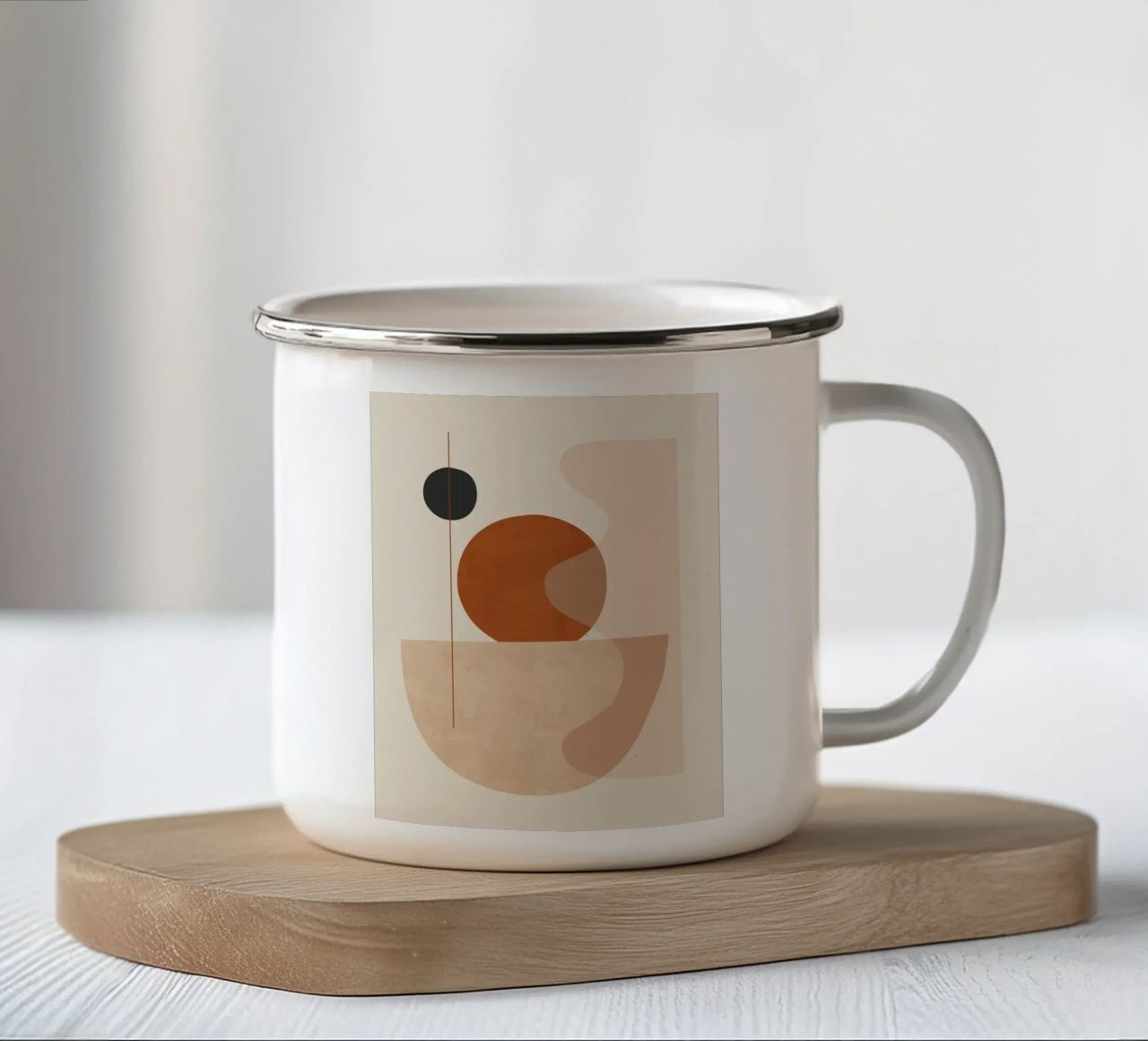 Forme astratte minimali 79 tazza in smalto da ThingDesign