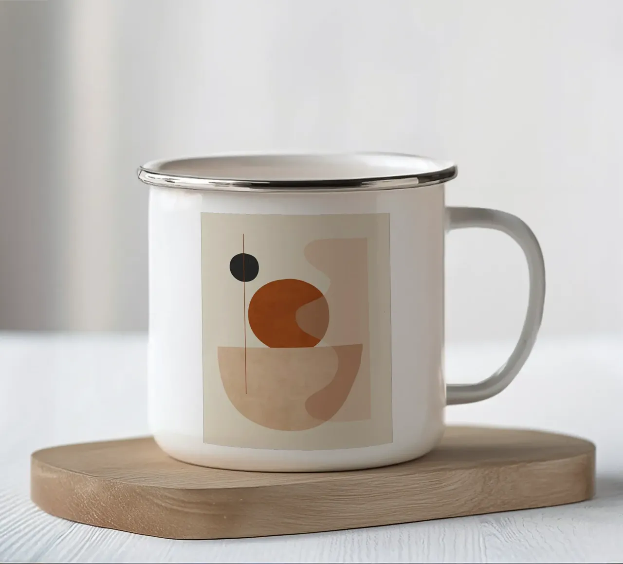 Abstrakte Minimalformen 79 Emaille Tasse von ThingDesign