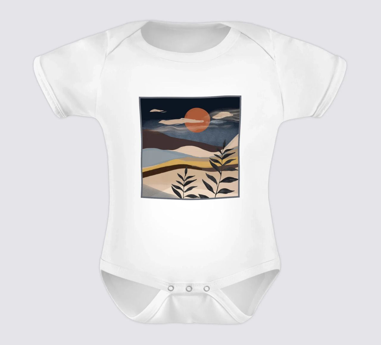 Paesaggio astratto body neonato maniche corte da ThingDesign