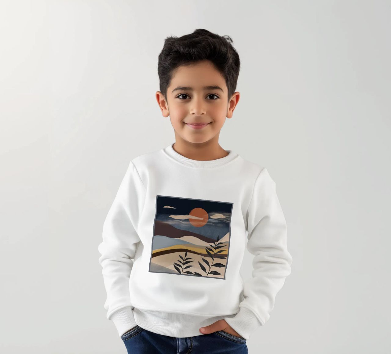 Paesaggio astratto felpa bambino da ThingDesign