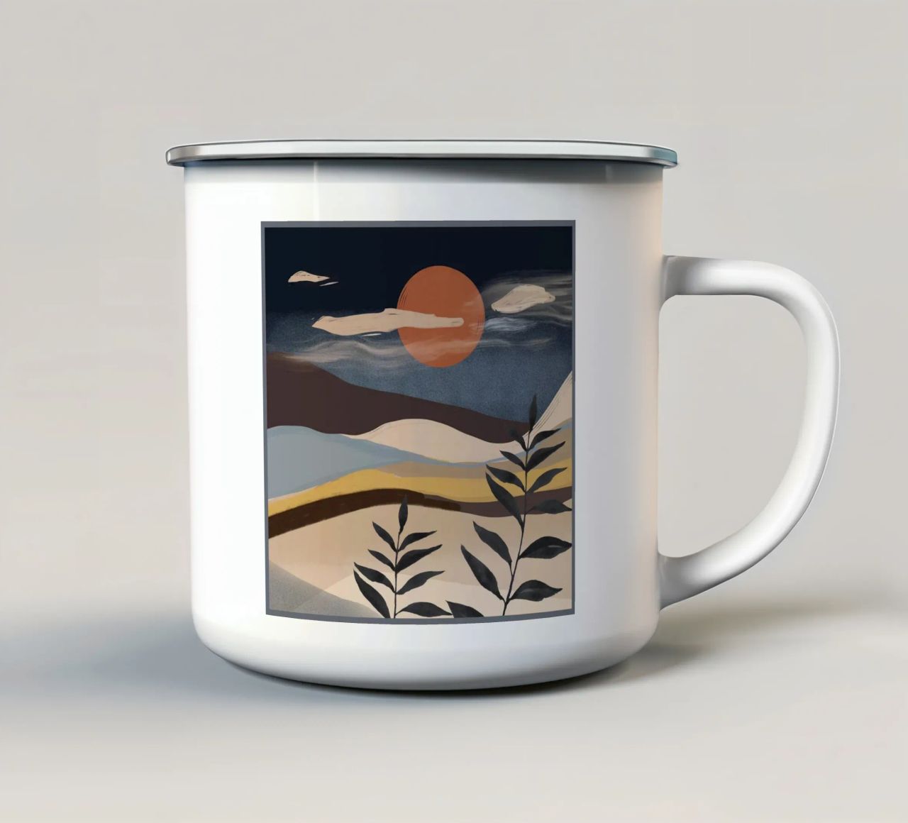 Paesaggio astratto tazza in smalto da ThingDesign