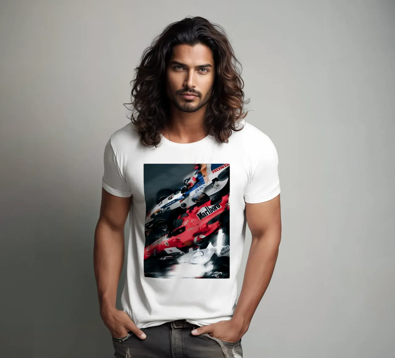 vintage Formula1 race cars t-shirt de Low poly art