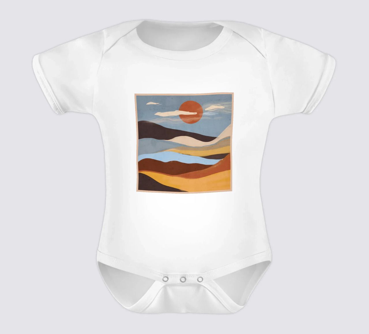 Paesaggio astratto body neonato maniche corte da ThingDesign