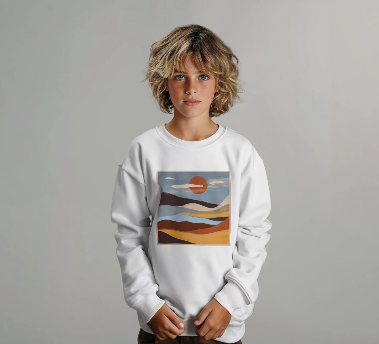 Paesaggio astratto felpa bambino da ThingDesign