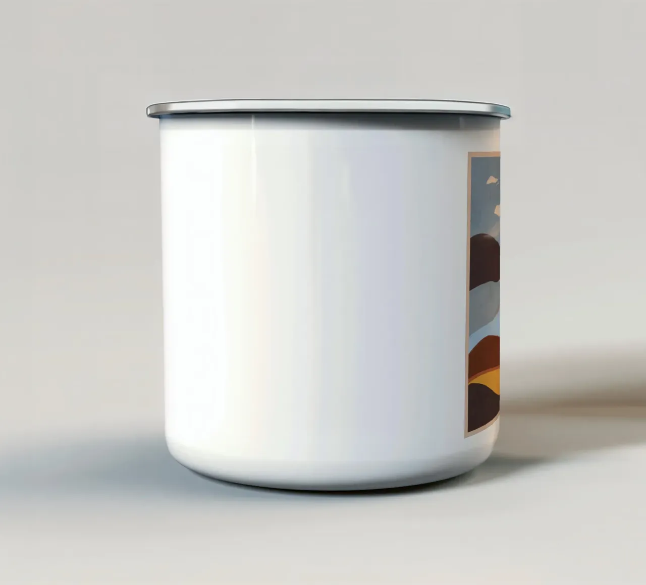 Abstract landschap emaille mok van ThingDesign