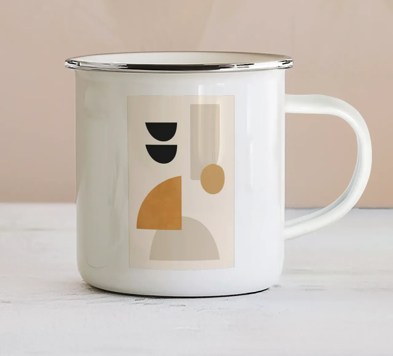 Formes abstraites minimales 80 mug en émail de ThingDesign