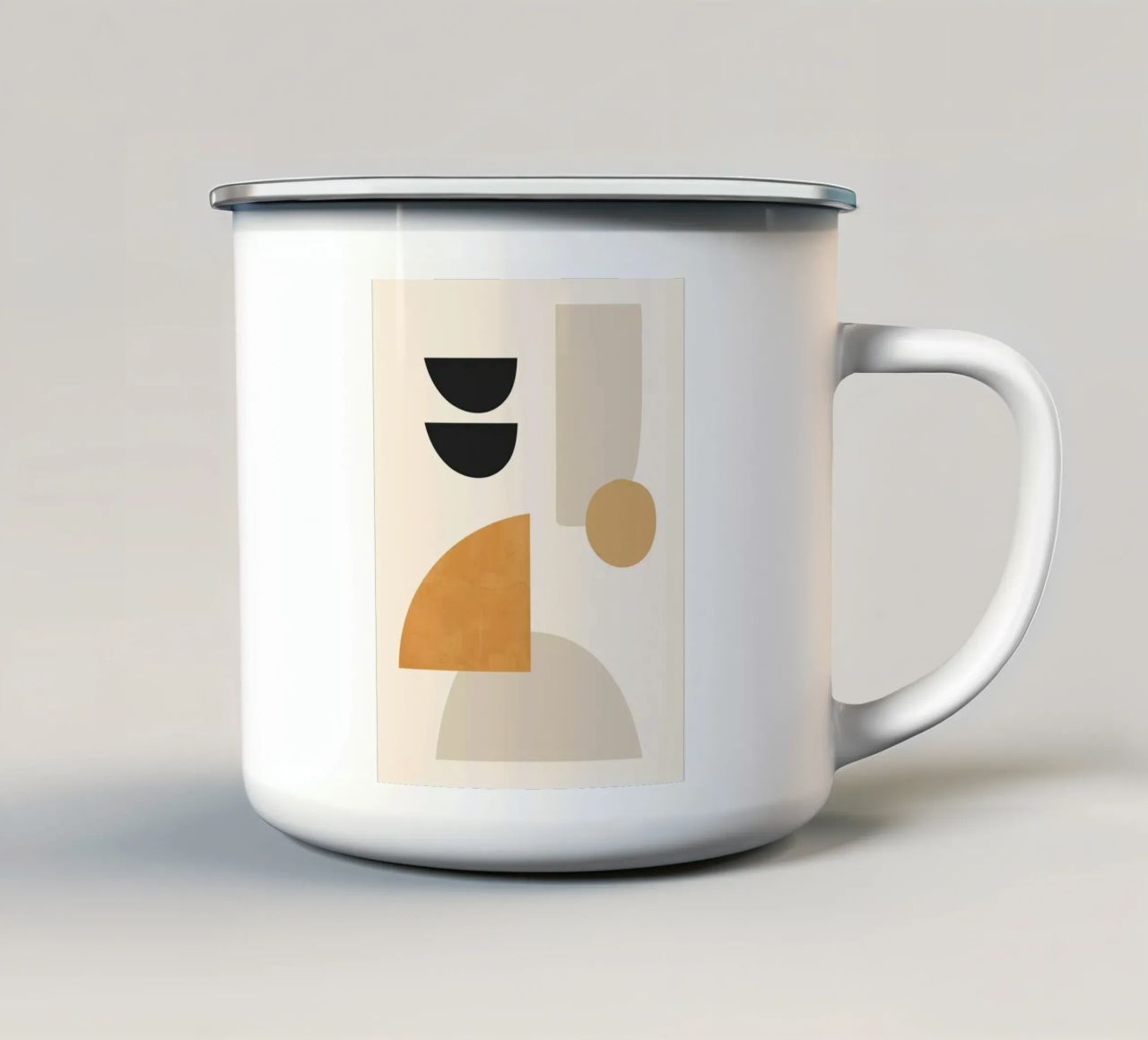 Forme astratte minimali 80 tazza in smalto da ThingDesign