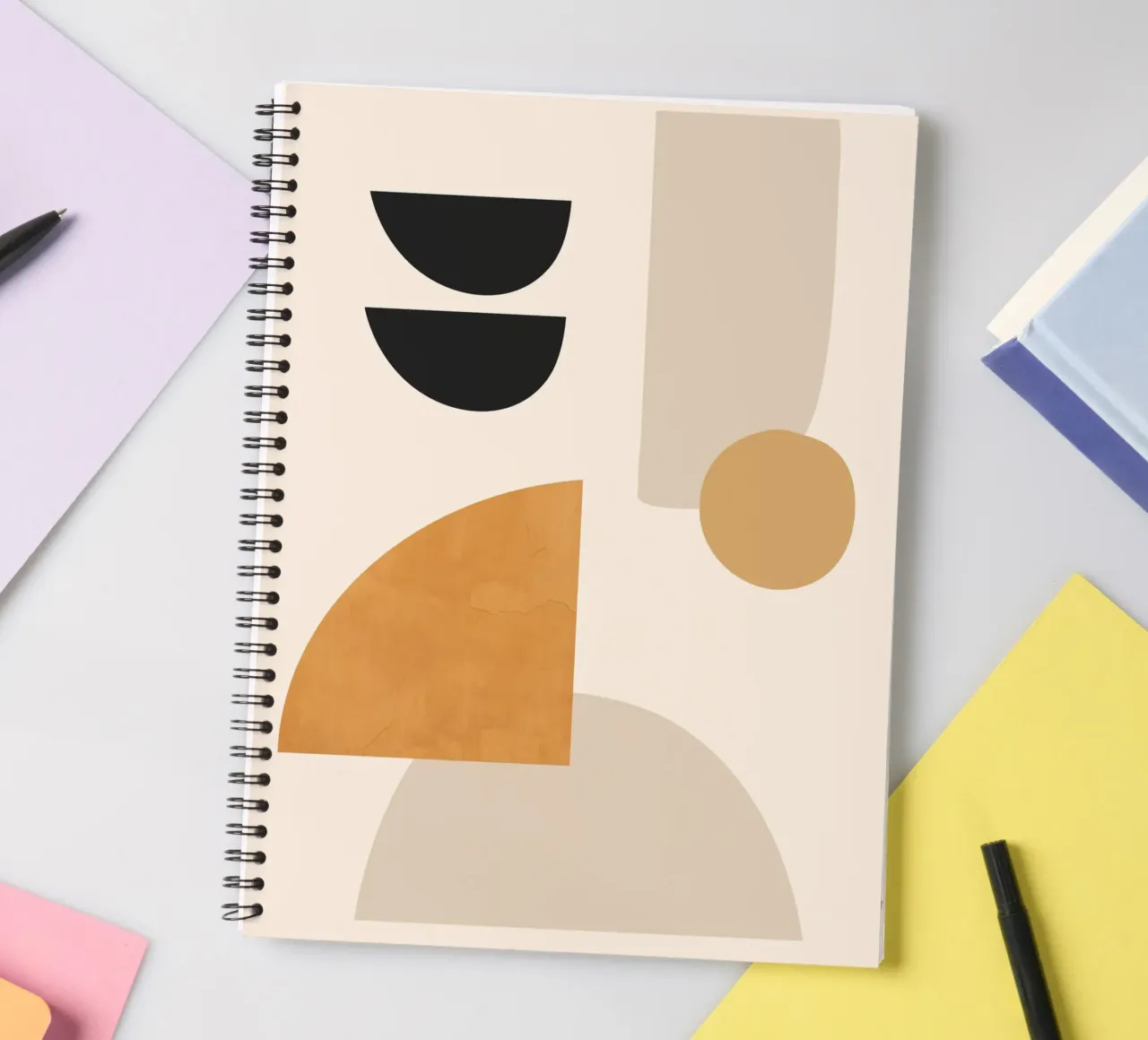 Abstract Minimal Shapes 80 spiral notebook by ThingDesign