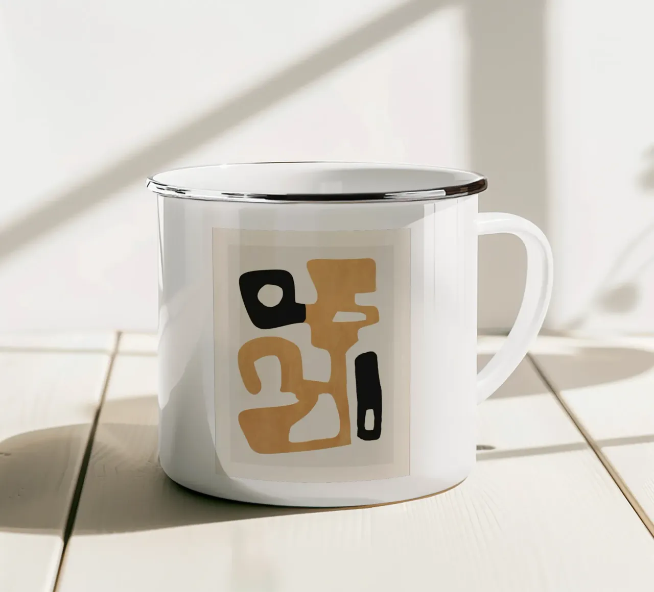 Pianta astratta minimale 024 tazza in smalto da ThingDesign