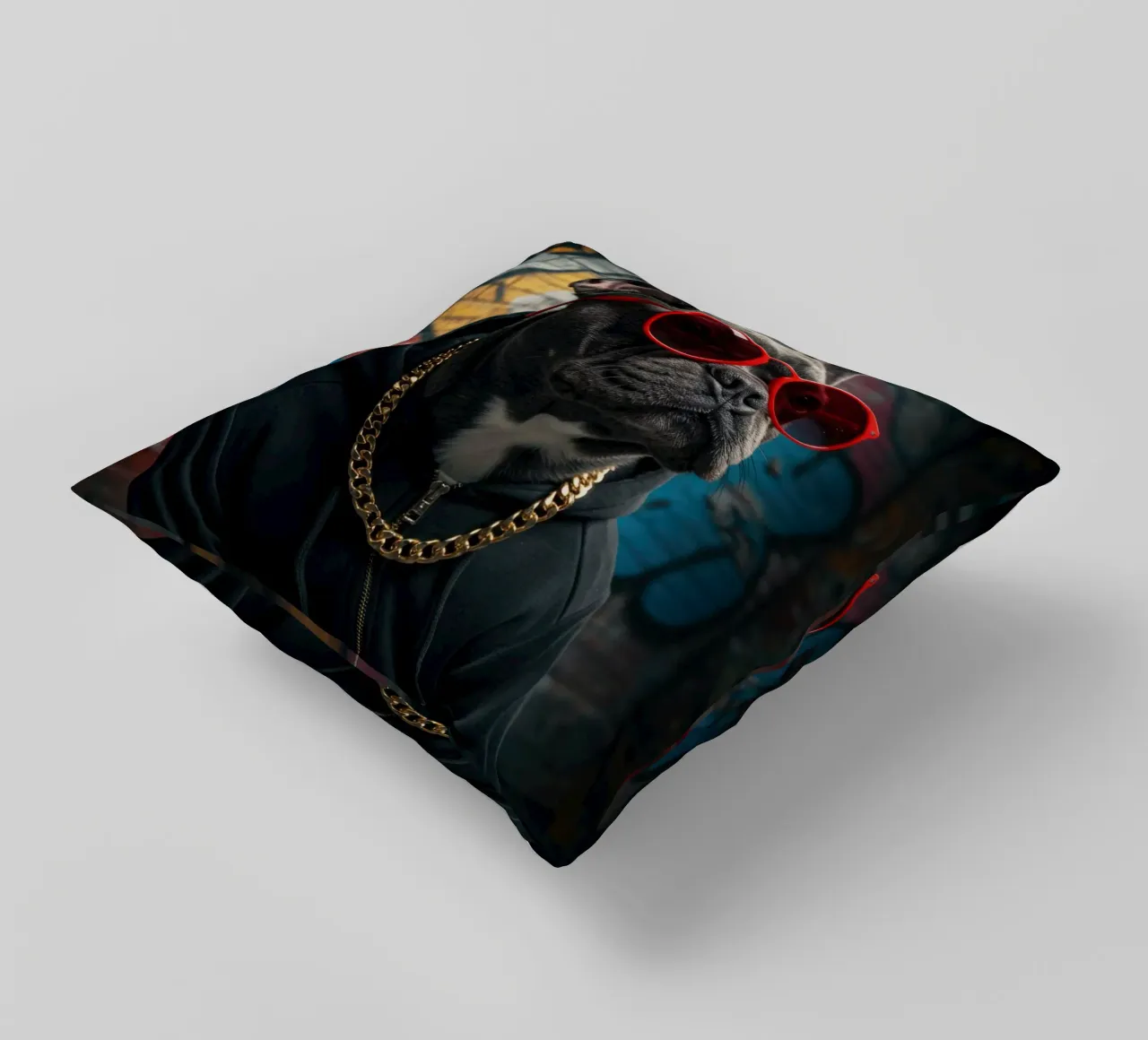 Cappuccio Bulldog cuscino da Pawtrait Studio