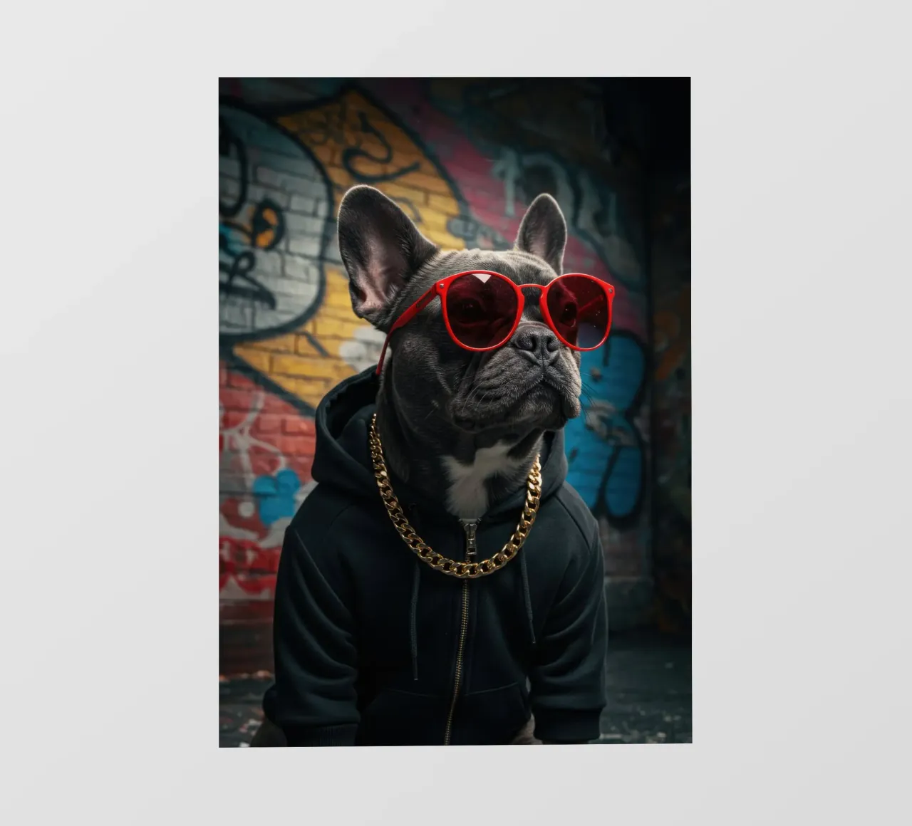 Cappuccio Bulldog telo in pvc da Pawtrait Studio