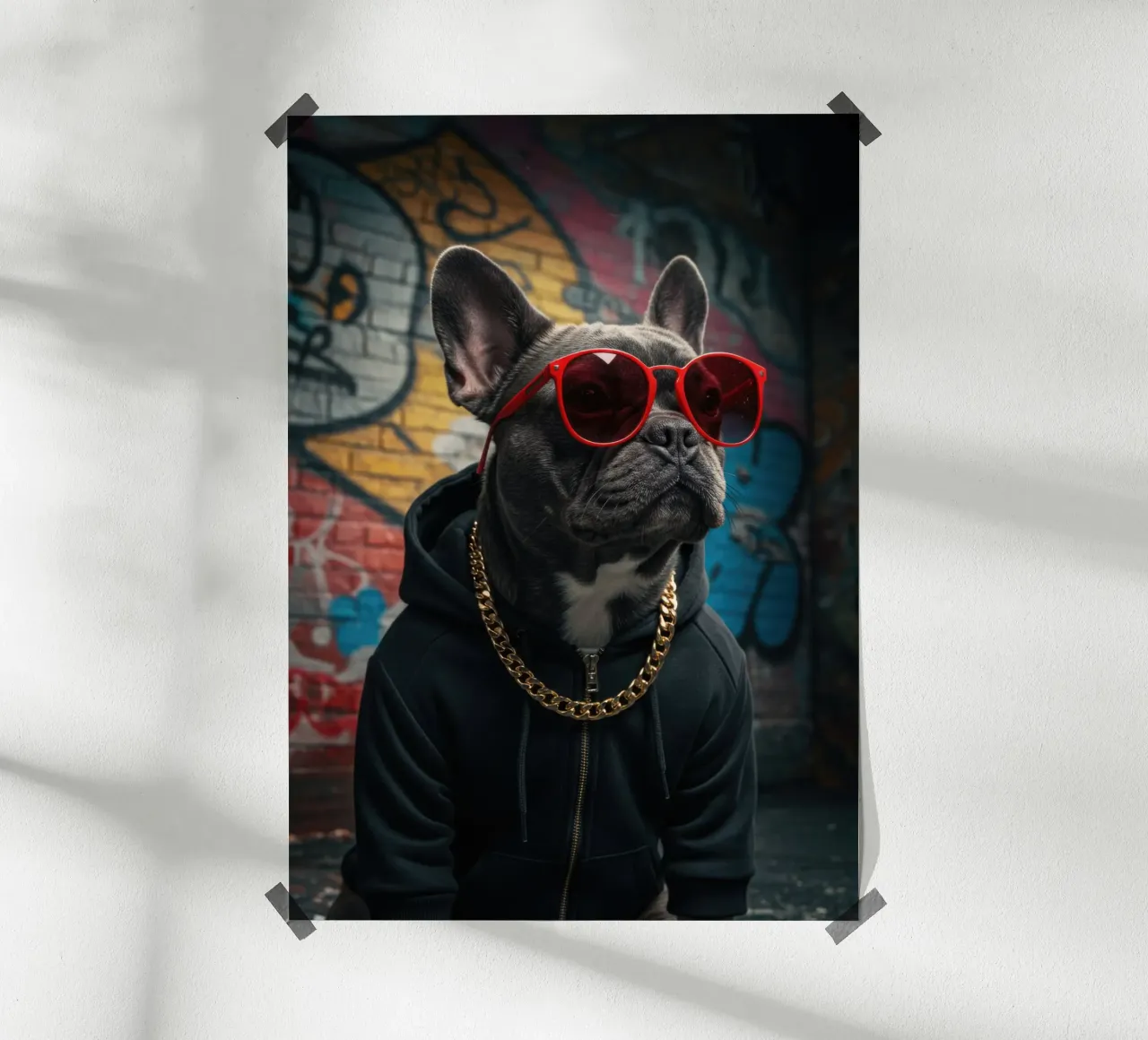 Cappuccio Bulldog carta hahnemühle da Pawtrait Studio
