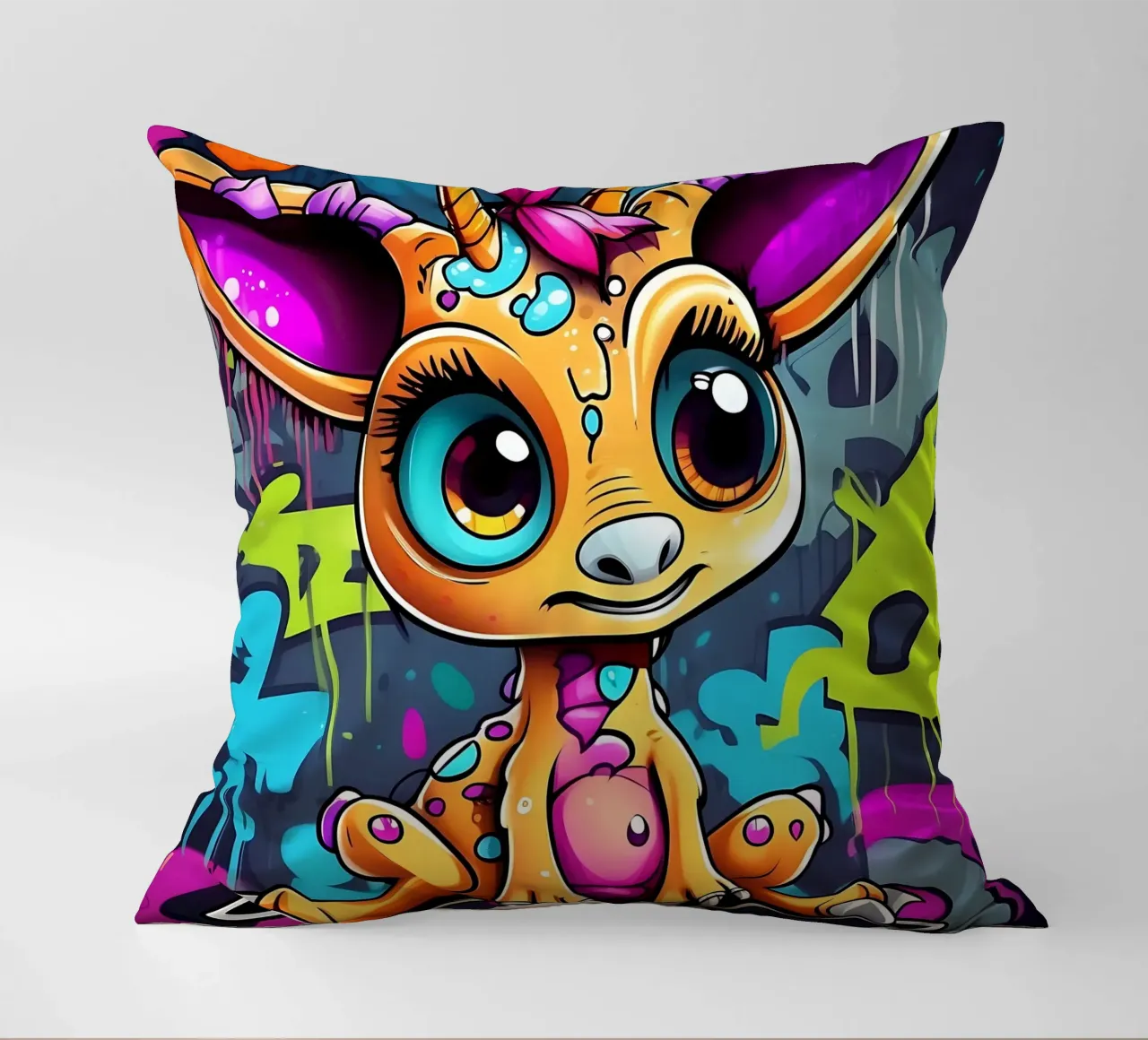 Giraffa_Stil_K_1 cuscino da Tierisch bunt by LK