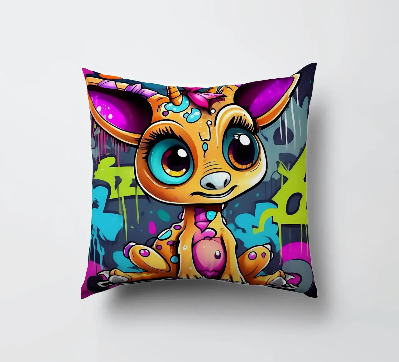 Giraffa_Stil_K_1 cuscino da Tierisch bunt by LK