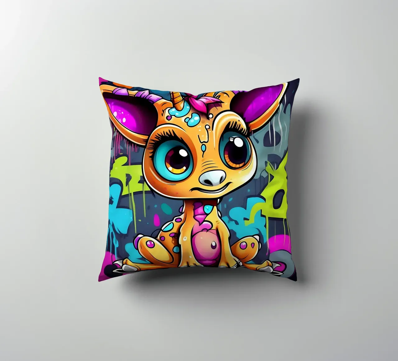 Giraffa_Stil_K_1 cuscino da Tierisch bunt by LK