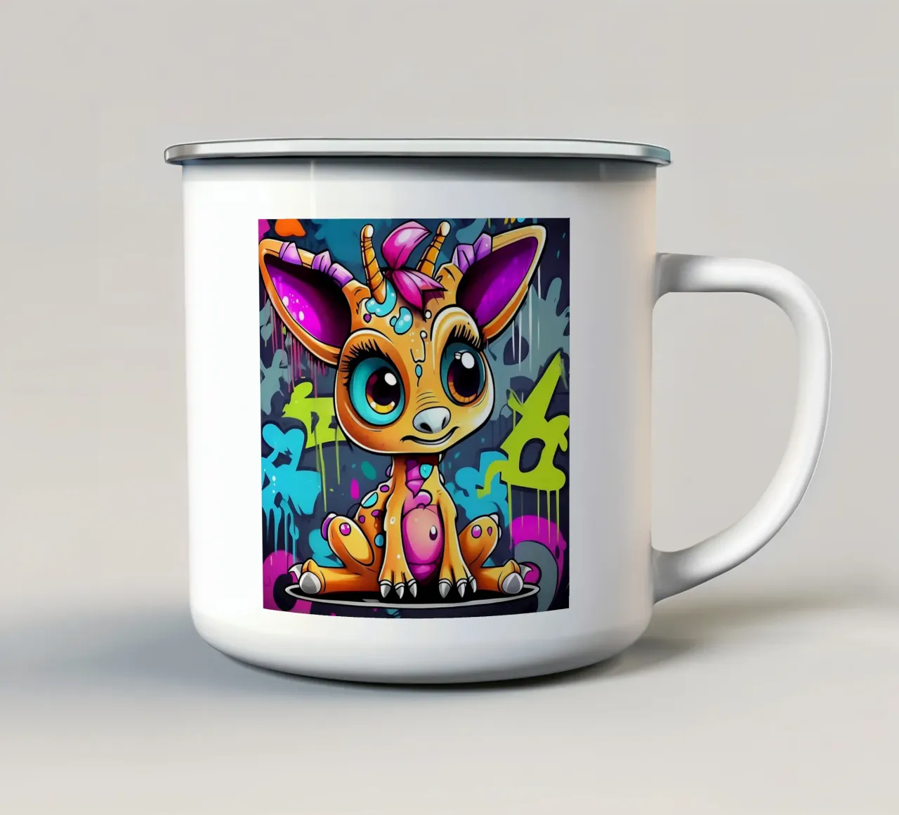 Giraffa_Stil_K_1 tazza in smalto da Tierisch bunt by LK
