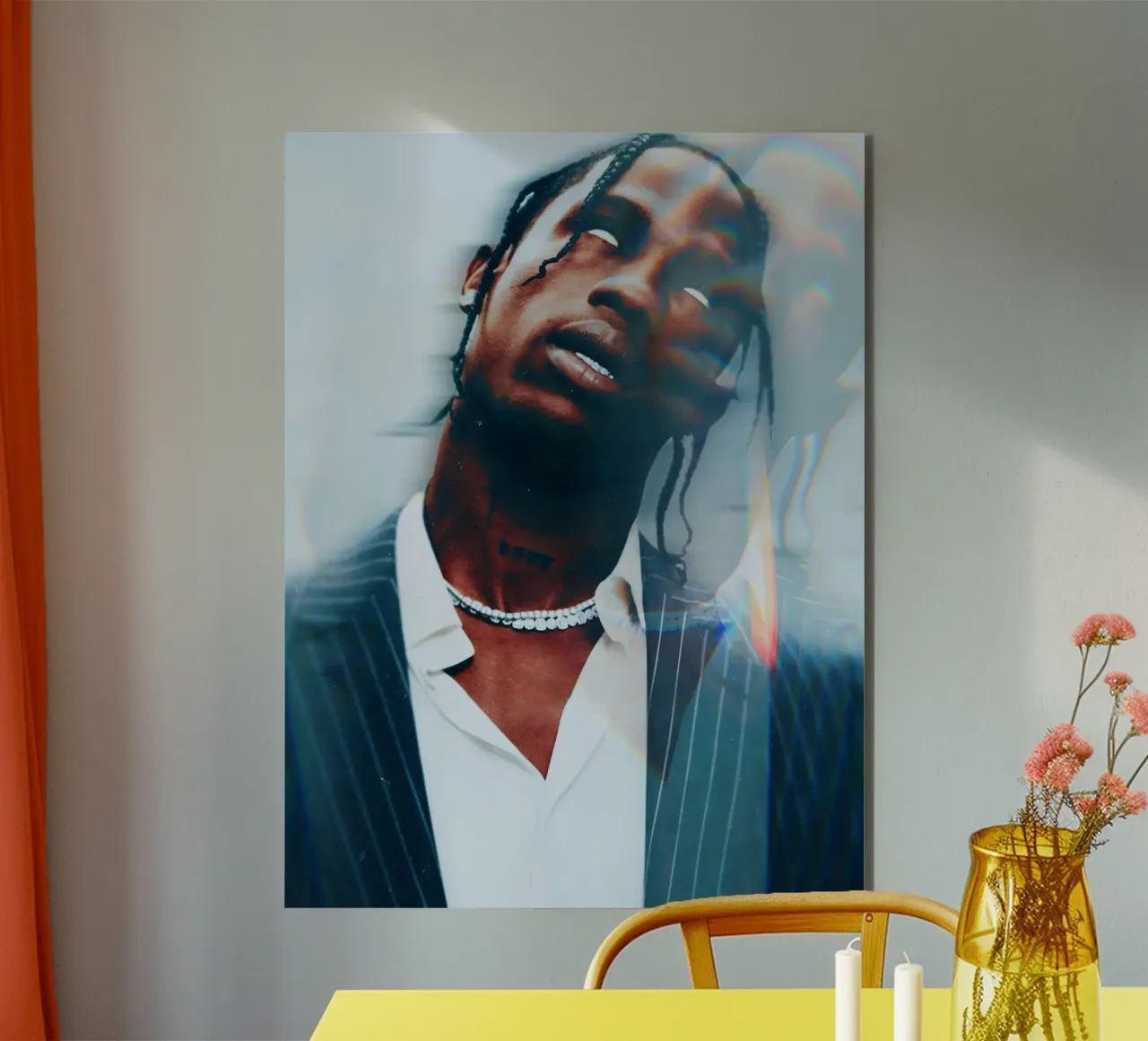 Travis Scott alluminio dibond da Low poly art