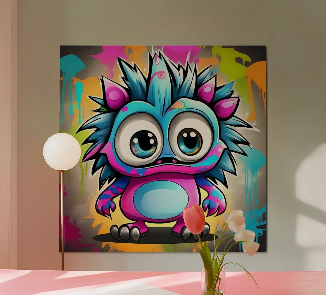 Riccio_stile_K_1 poster con telaio in plastica da Tierisch bunt by LK