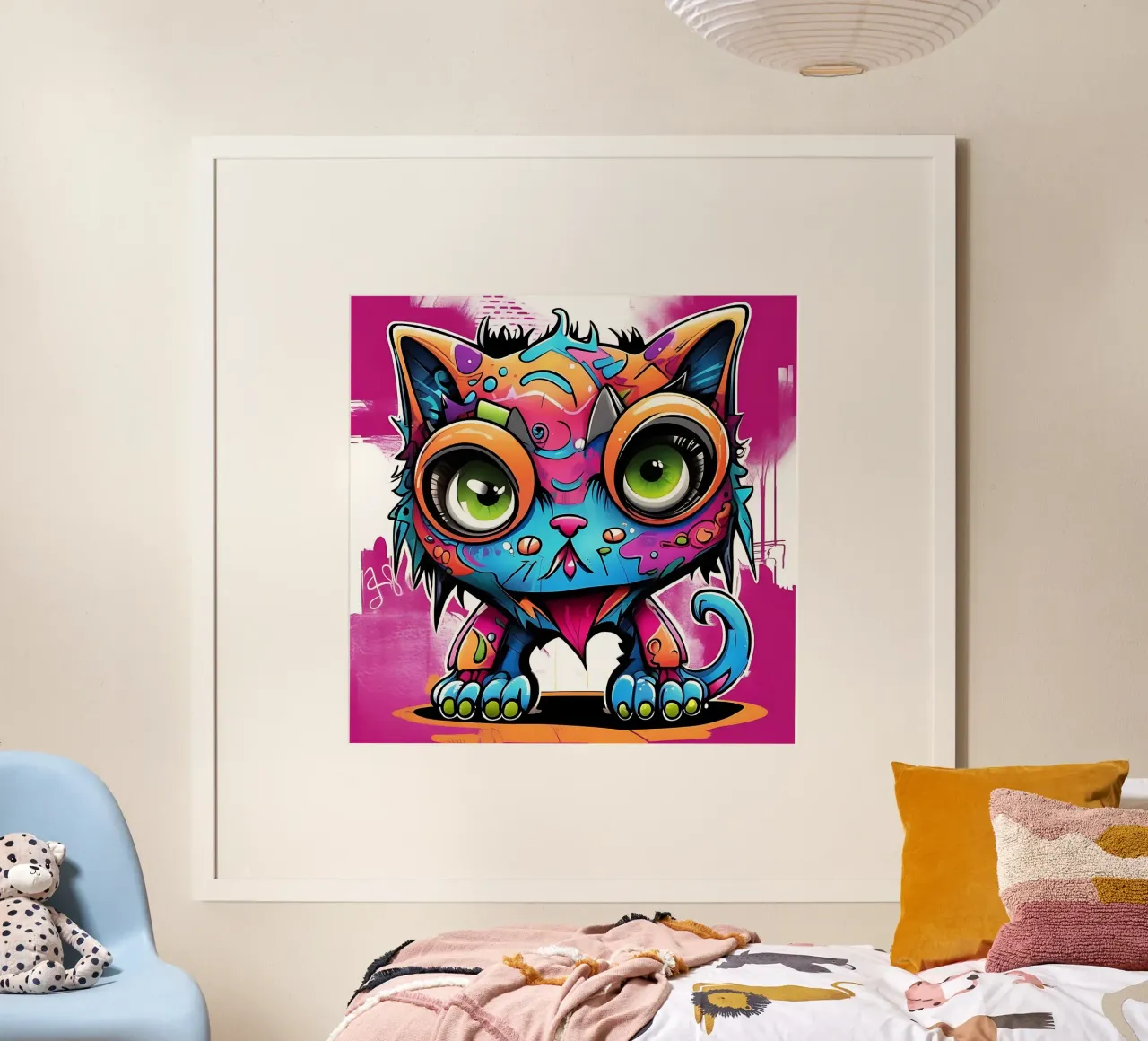 Stile_gatto_K_1 poster con telaio in plastica da Tierisch bunt by LK