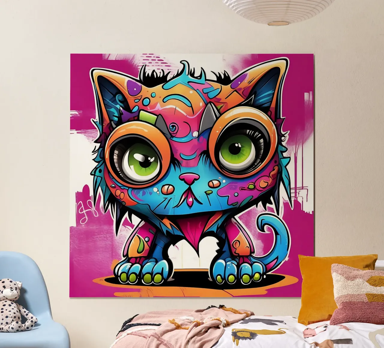 Stile_gatto_K_1 poster con telaio in plastica da Tierisch bunt by LK