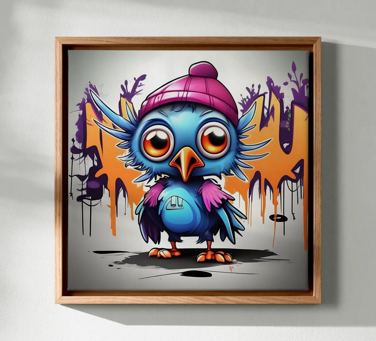 Crow_Style_K_1 canvas with Floater frame by Tierisch bunt by LK