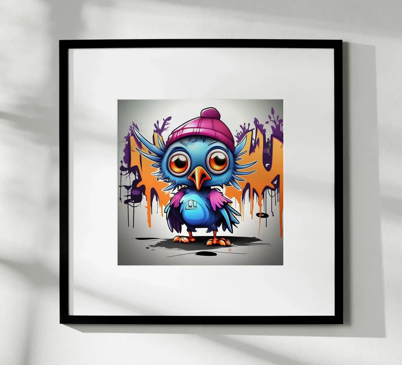 Corvo_Stile_K_1 poster con telaio in legno da Tierisch bunt by LK