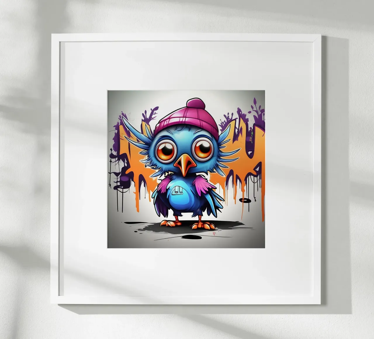 Corvo_Stile_K_1 poster con telaio in legno da Tierisch bunt by LK