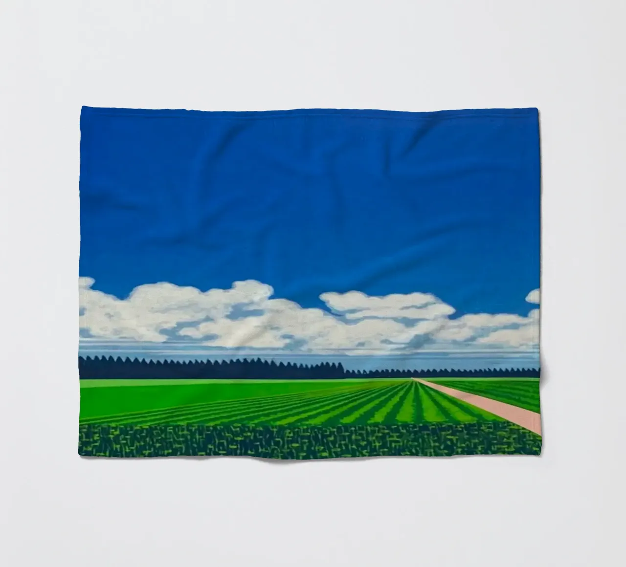 Rice fields Hiroshi Nagai fleece blanket by Perdana shop