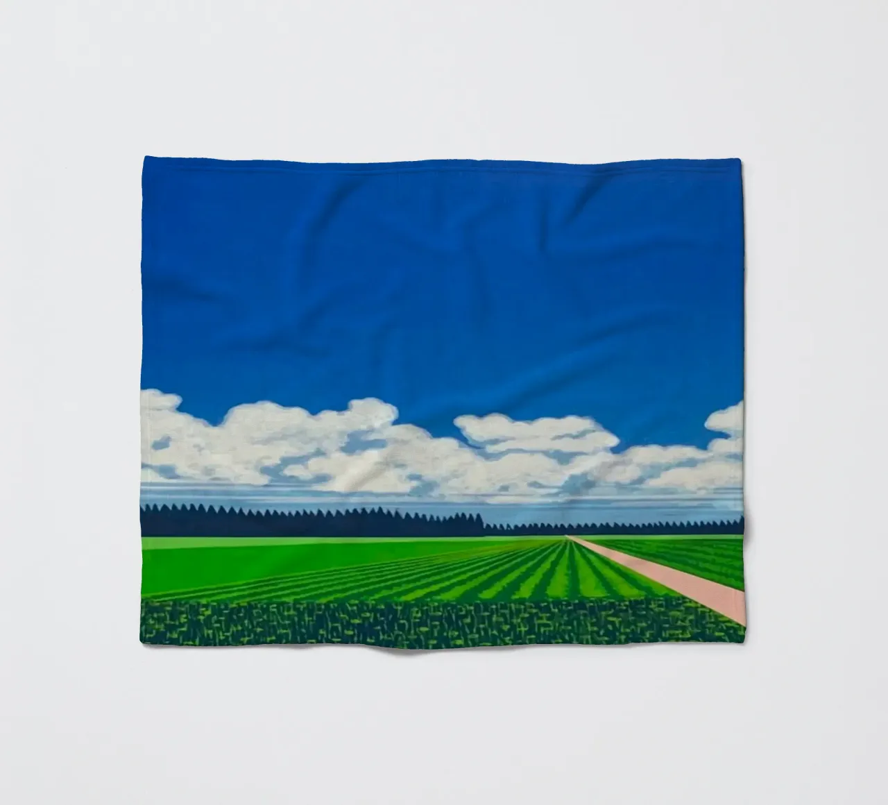 Rice fields Hiroshi Nagai fleece blanket by Perdana shop
