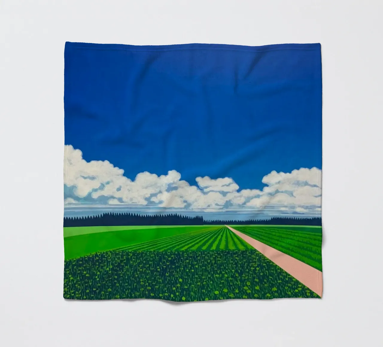 Rice fields Hiroshi Nagai fleece blanket by Perdana shop