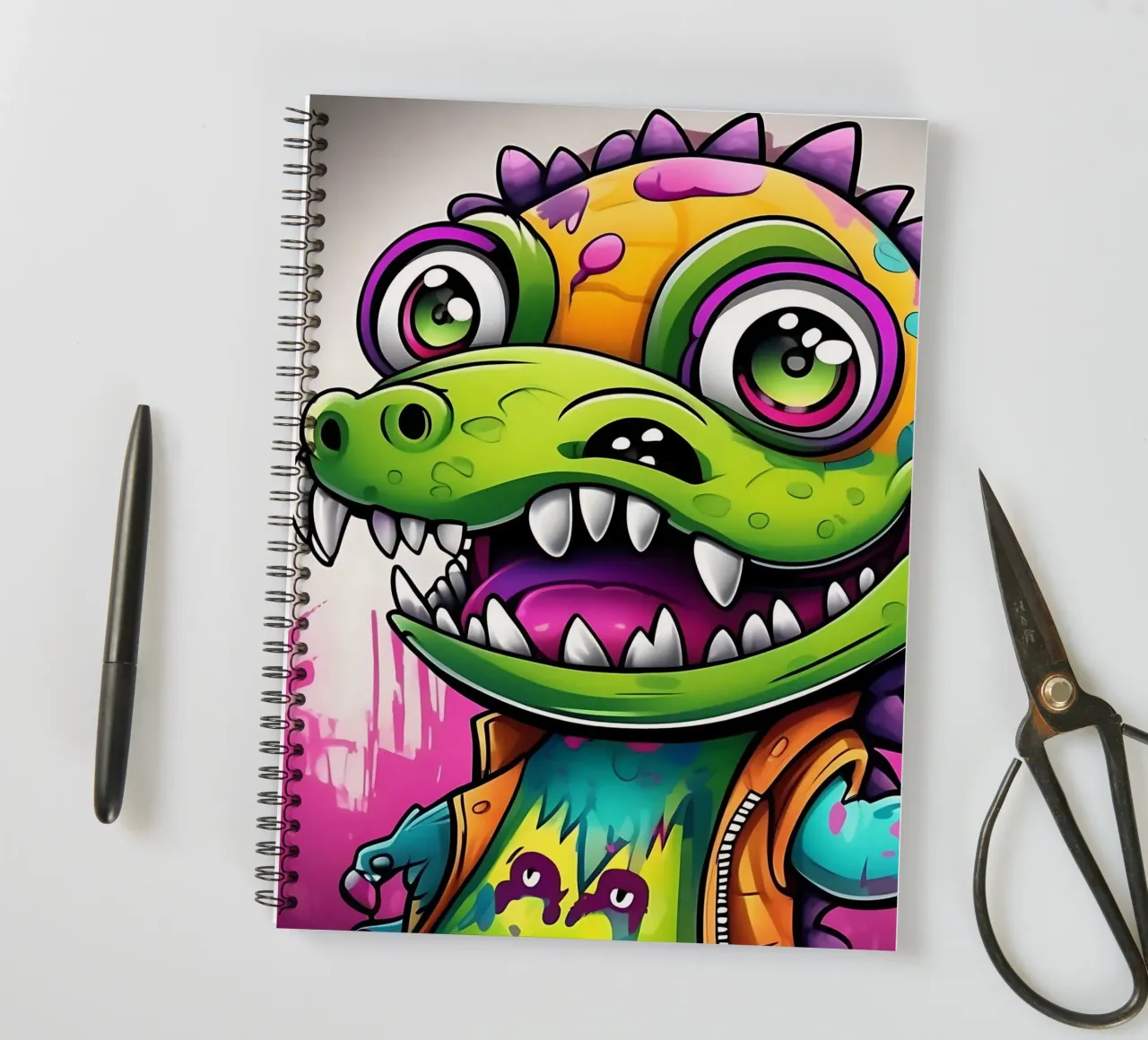 Crocodile_style_K_1 spiral notebook by Tierisch bunt by LK
