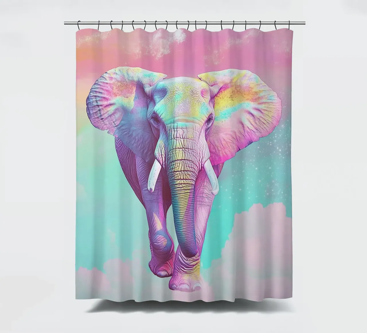 L'éléphant : un géant tout en douceur rideau de douche de Nikis Art Studio