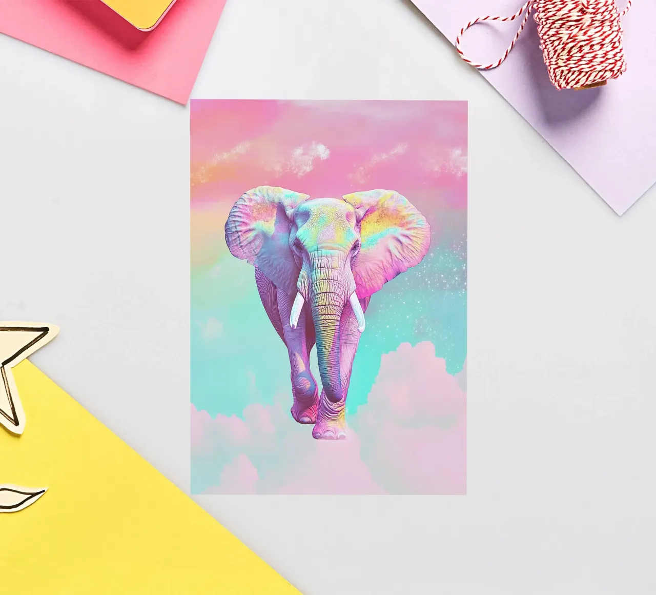 L'éléphant : un géant tout en douceur autocollant de Nikis Art Studio