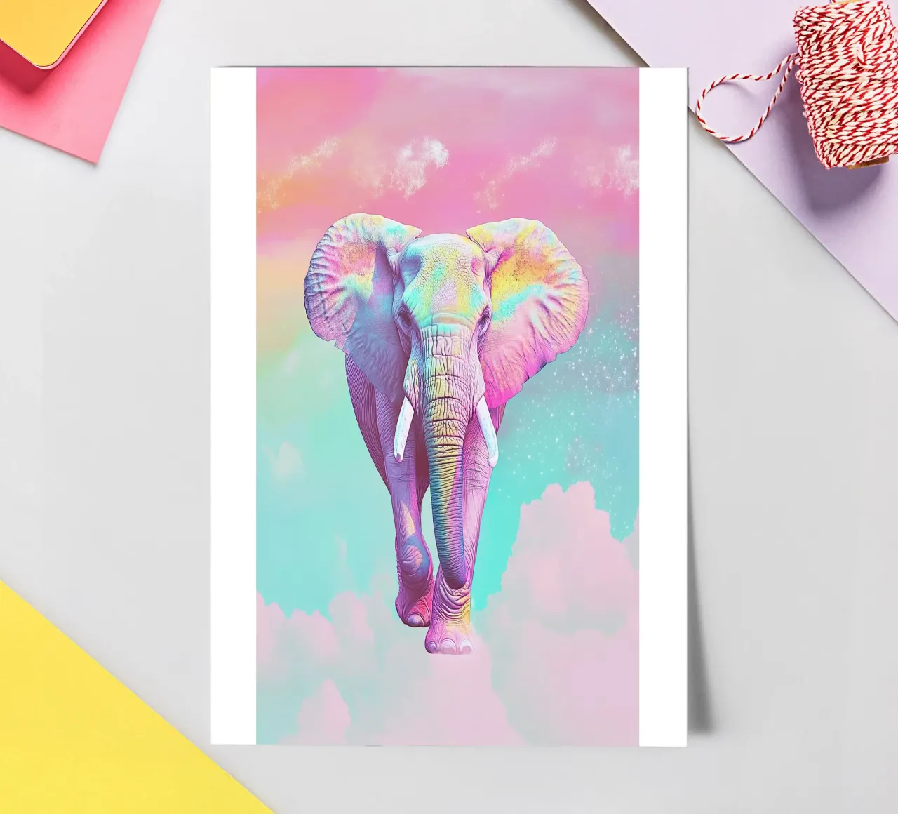 L'éléphant : un géant tout en douceur planche autocollant de Nikis Art Studio