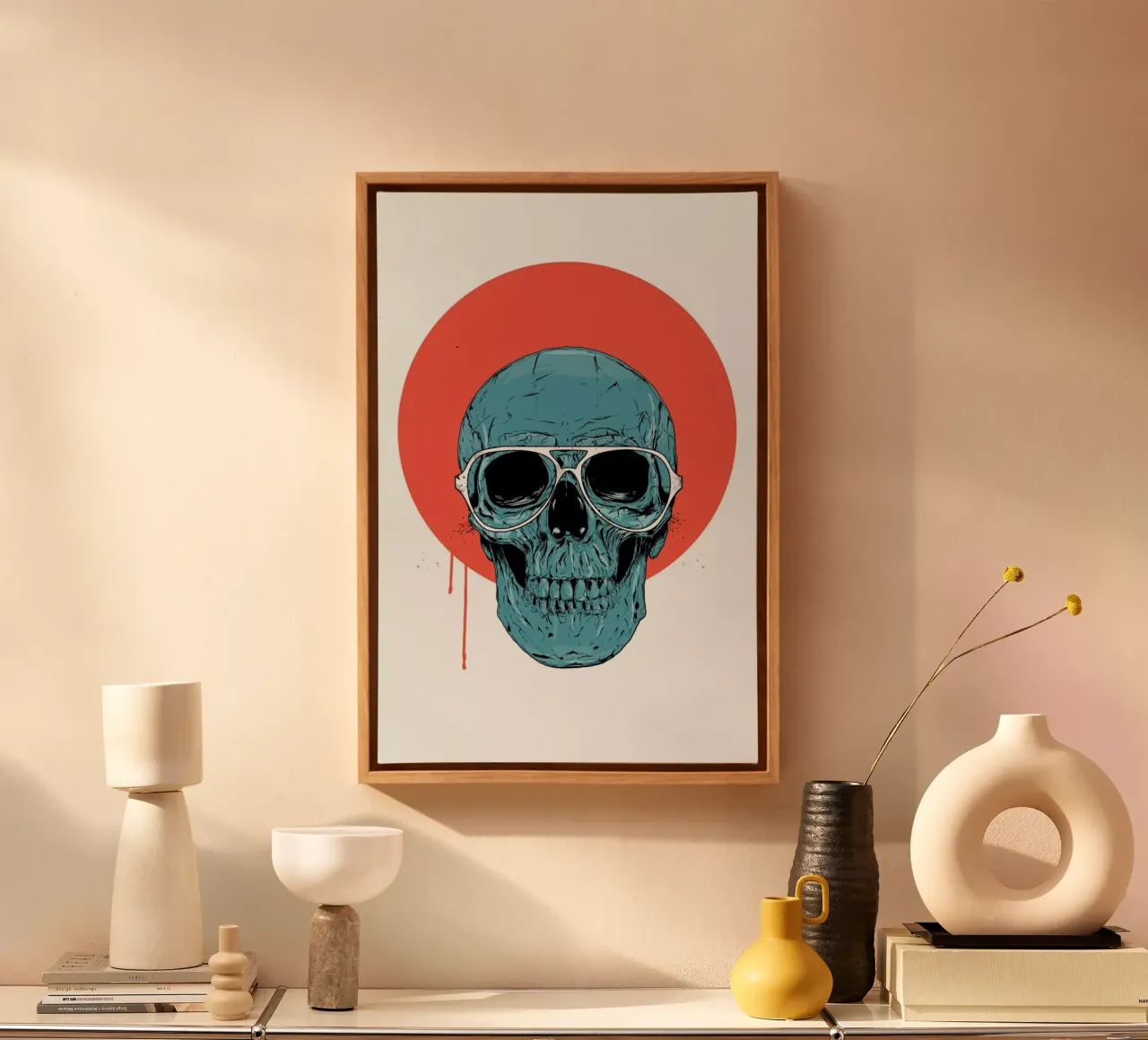 Blue skull II canvas by Balazs Solti