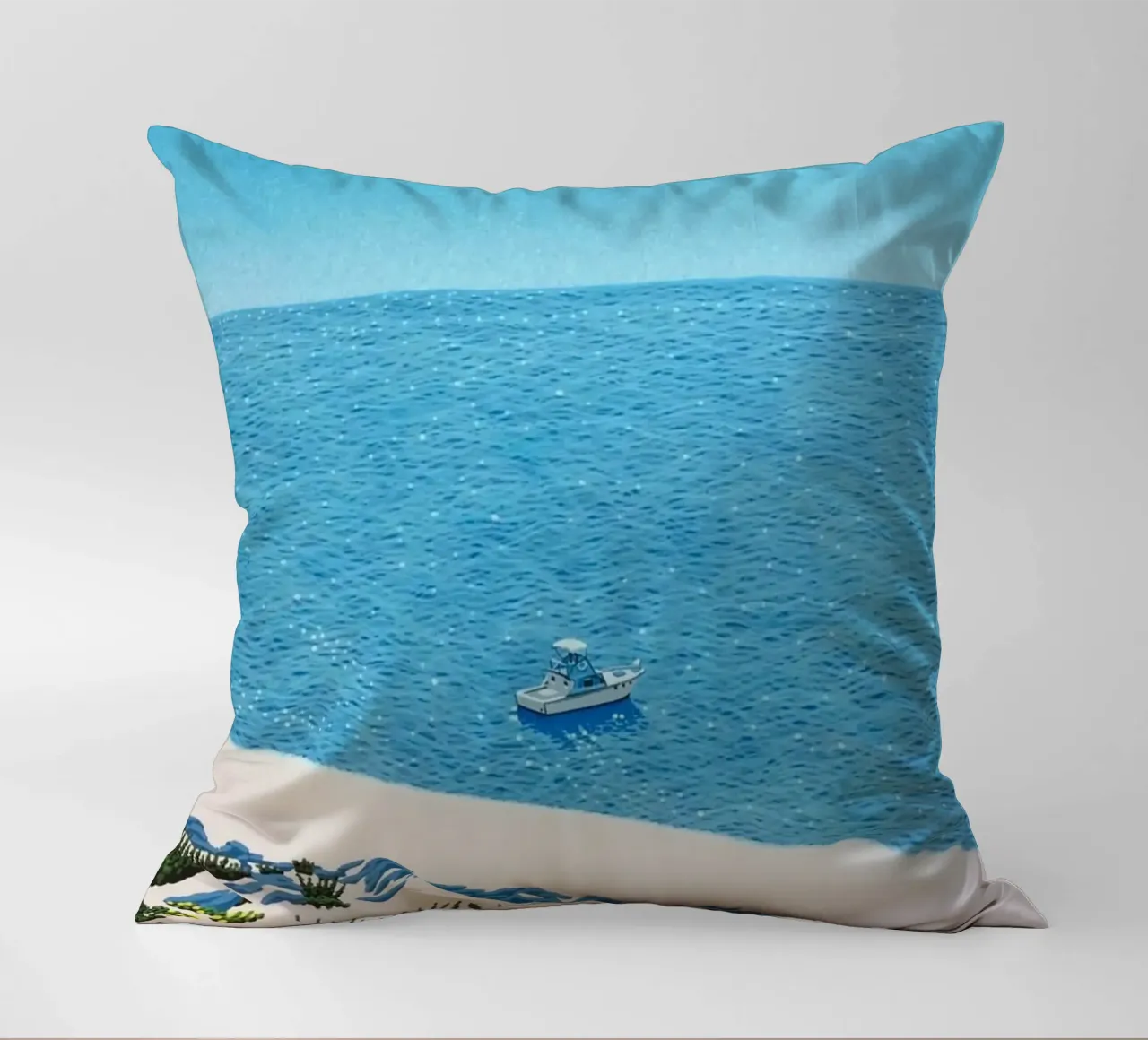 Sea Bureau And Ships - Hiroshi Nagai decorative cushion by Perdana shop