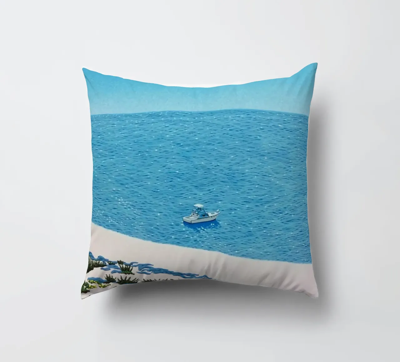 Sea Bureau And Ships - Hiroshi Nagai decorative cushion by Perdana shop