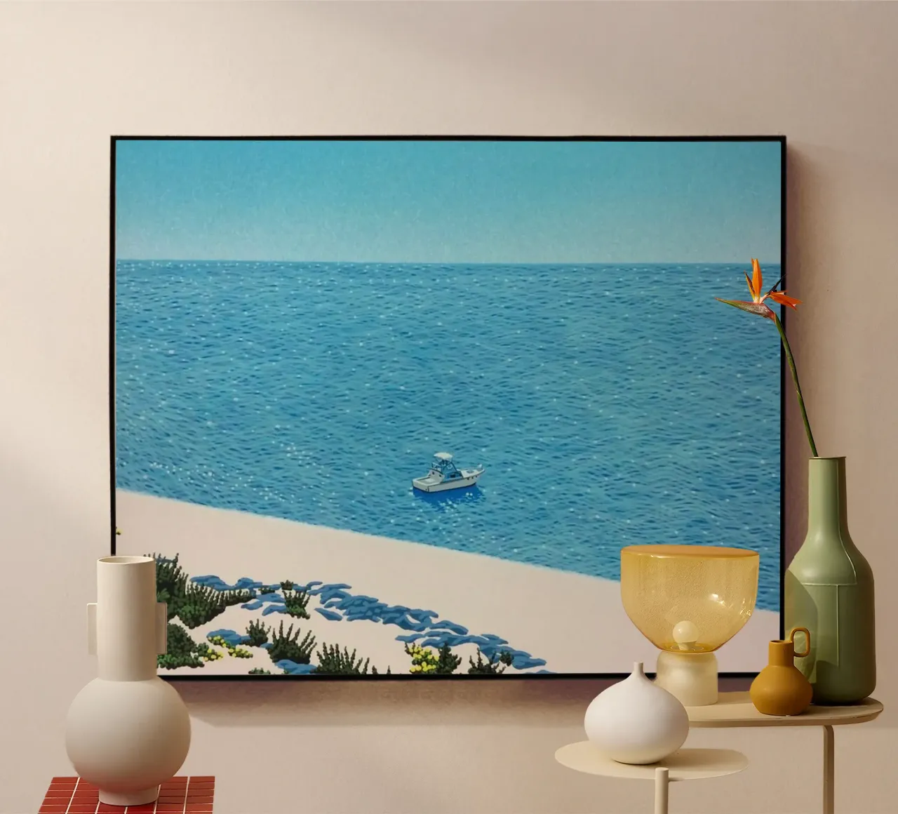 Sea Bureau And Ships - Hiroshi Nagai acrylic glass by Perdana shop