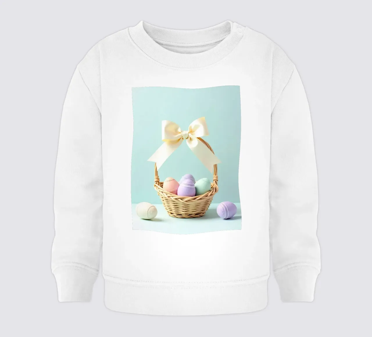 Cestino di Pasqua pieno di uova colorate felpa neonato da DesignDoodle