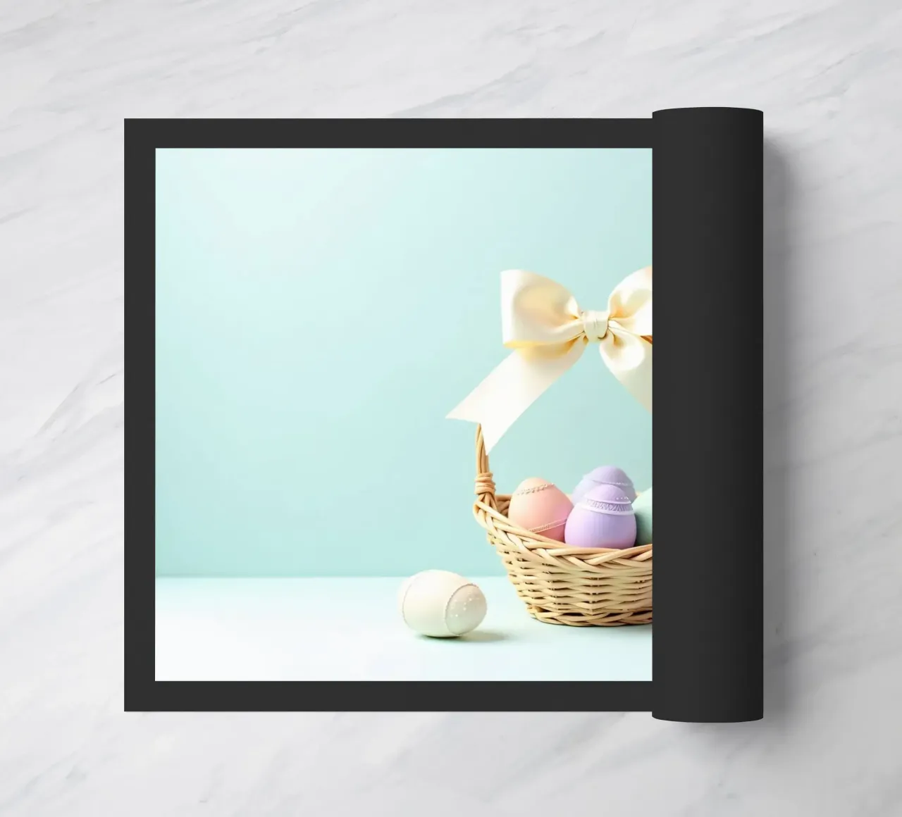 Cestino di Pasqua pieno di uova colorate zerbino da DesignDoodle