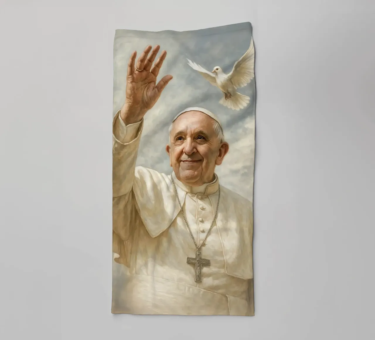Poster di Papa Francesco - Benedizione del Vaticano, omaggio alla fede e alla pace asciugamano da bagno da Lootprint