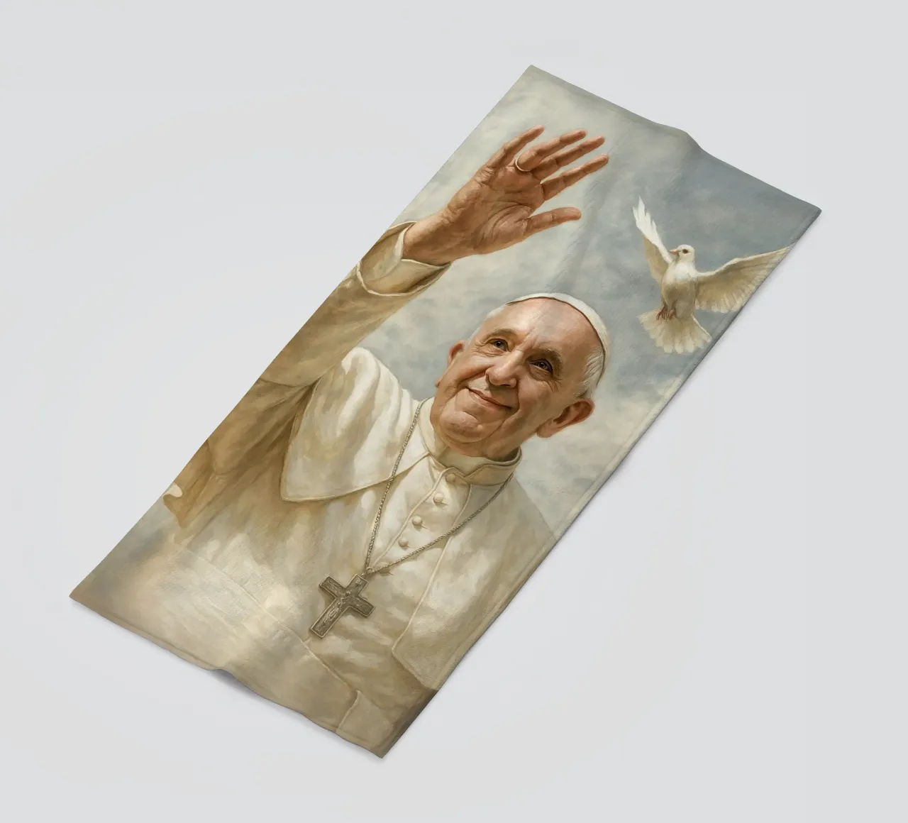 Poster di Papa Francesco - Benedizione del Vaticano, omaggio alla fede e alla pace telo mare da Lootprint