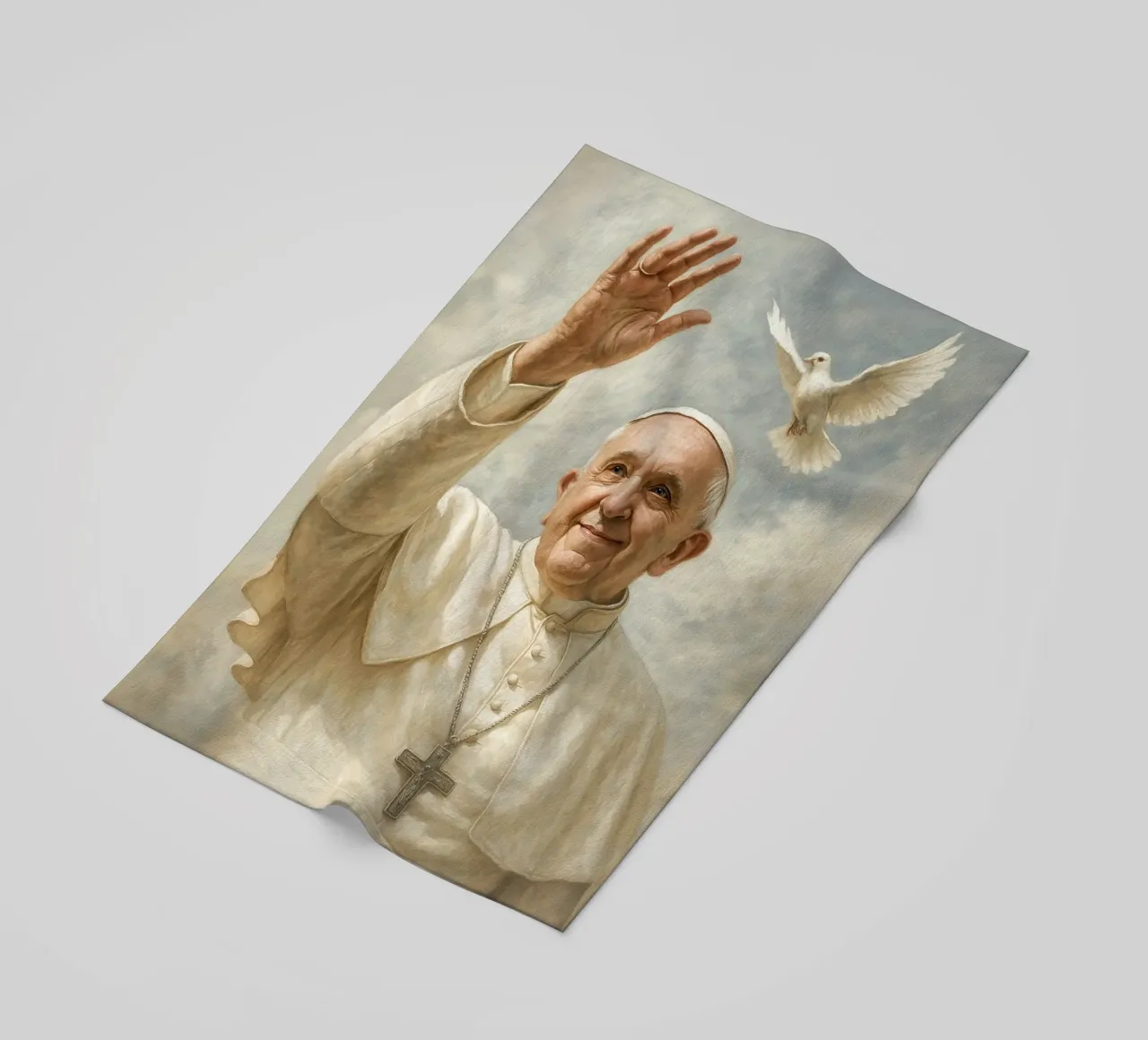 Poster di Papa Francesco - Benedizione del Vaticano, omaggio alla fede e alla pace telo mare da Lootprint