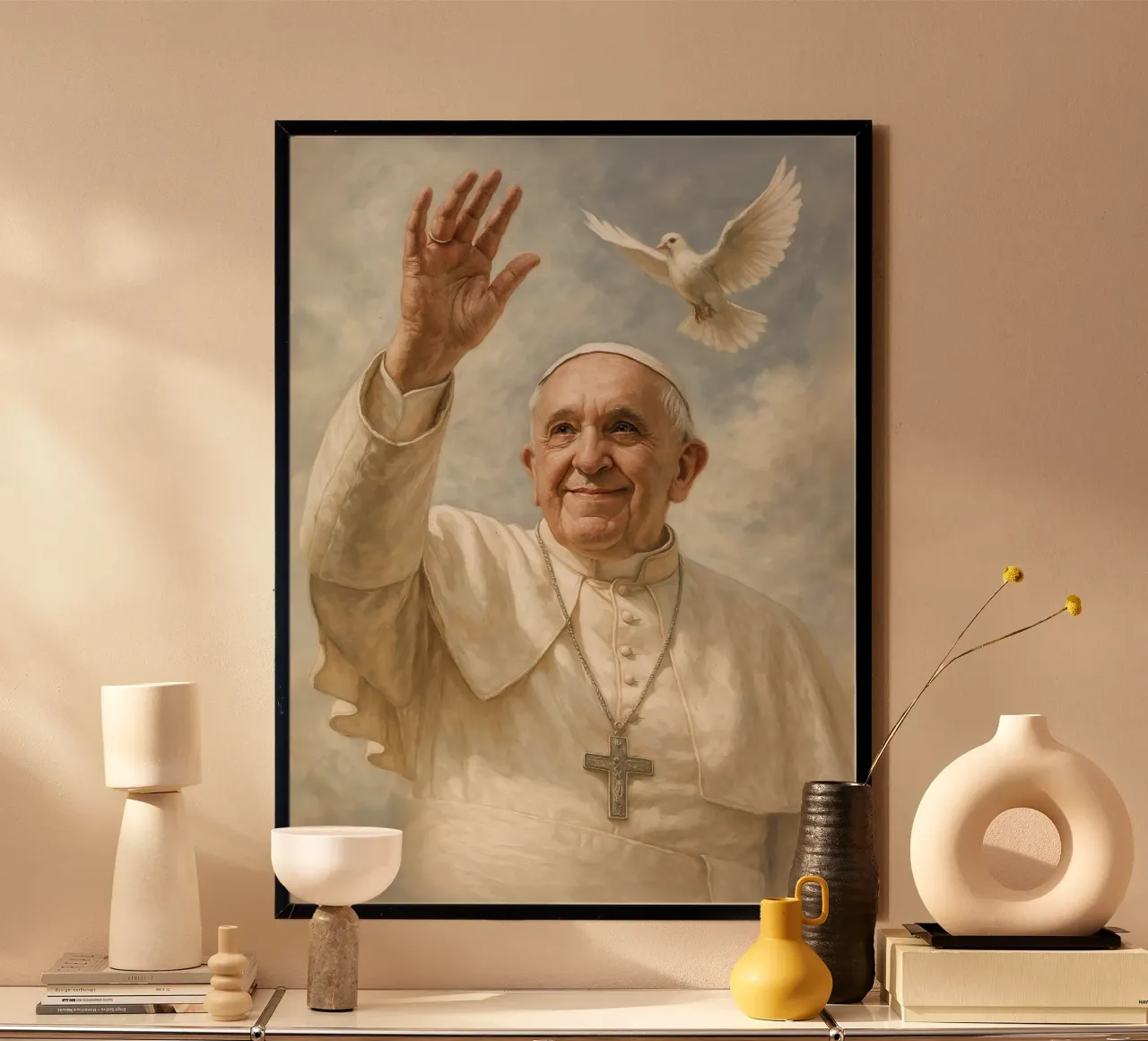 Poster di Papa Francesco - Benedizione del Vaticano, omaggio alla fede e alla pace carta hahnemühle da Lootprint