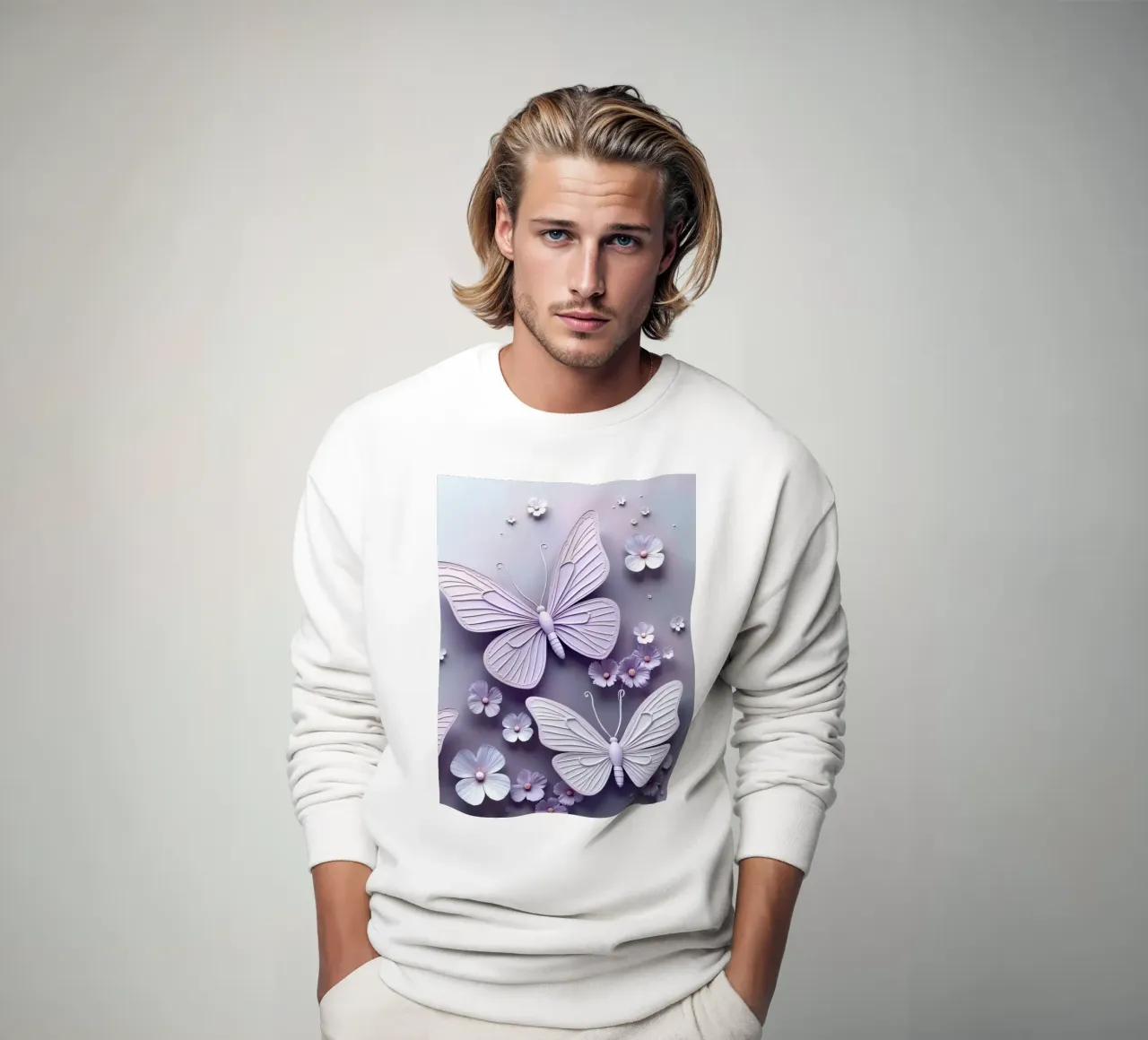 Farfalle colorate e fiori delicati felpa da DesignDoodle
