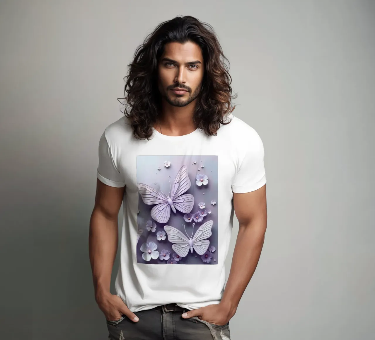 Farfalle colorate e fiori delicati t-shirt da DesignDoodle