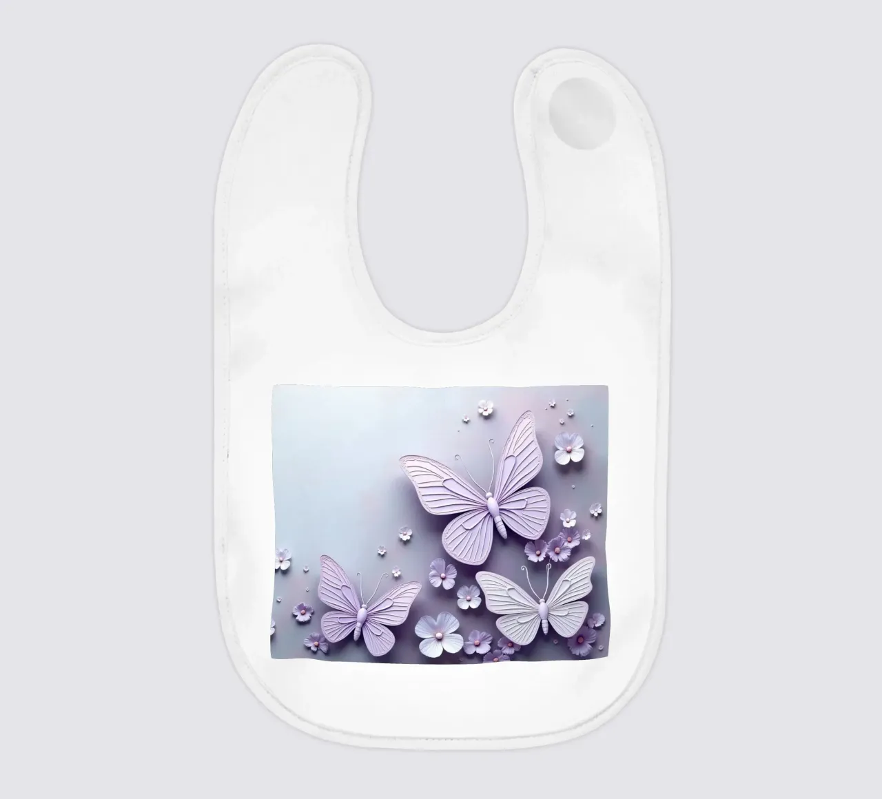 Farfalle colorate e fiori delicati bavaglino da DesignDoodle