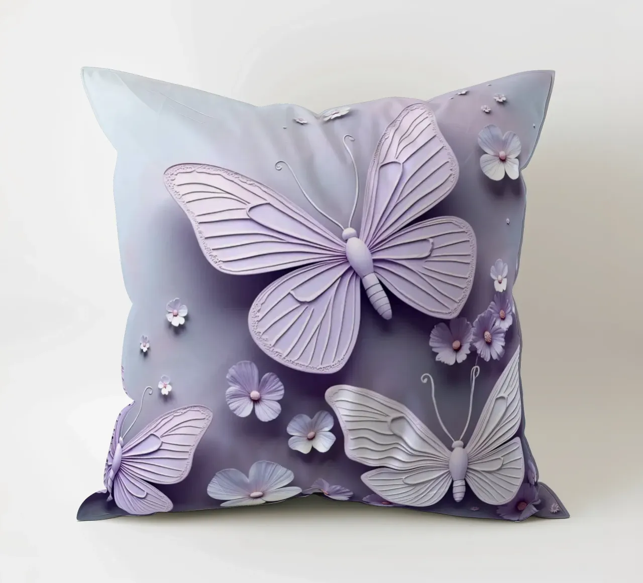 Farfalle colorate e fiori delicati cuscino da DesignDoodle