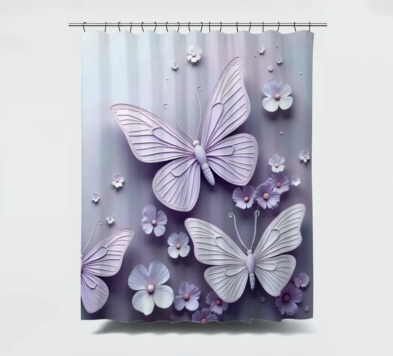 Farfalle colorate e fiori delicati tenda da doccia da DesignDoodle